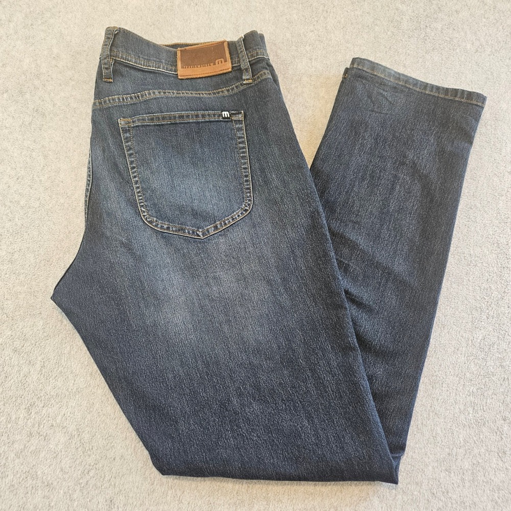 TRAVIS MATHEWS LEGACY | Mens 36 Dark Wash Indigo Stretch Straight Leg Jeans